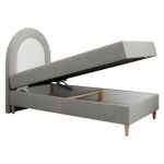 Łóżko młodzieżowe NEST 90x180 - H3 - jasnoszary, struktura - topper T25