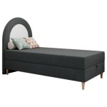 Łóżko młodzieżowe NEST 90x180 - H3 - ciemnoszary, struktura - topper T25