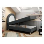 Łóżko młodzieżowe NEST 90x180 - H3 - ciemnoszary, struktura - topper T25