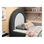 Łóżko młodzieżowe NEST 90x180 - H3 - ciemnoszary, struktura - topper T25