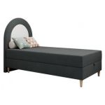 Łóżko młodzieżowe NEST 90x180 - H3 - ciemnoszary, struktura - topper T25