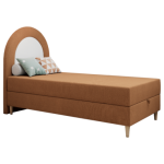 Łóżko młodzieżowe NEST 90x180 - H3 - pomarańczowy, struktura - topper T25