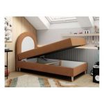 Łóżko młodzieżowe NEST 90x180 - H3 - pomarańczowy, struktura - topper T25