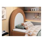 Łóżko młodzieżowe NEST 90x180 - H3 - pomarańczowy, struktura - topper T25