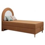 Łóżko młodzieżowe NEST 90x180 - H3 - pomarańczowy, struktura - topper T25