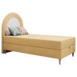 Łóżko młodzieżowe NEST 90x180 - H3 - żółty, struktura - topper T25