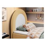 Łóżko młodzieżowe NEST 90x180 - H3 - żółty, struktura - topper T25