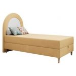 Łóżko młodzieżowe NEST 90x180 - H3 - żółty, struktura - topper T25