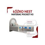 Łóżko młodzieżowe NEST 90x180 - H3 - żółty, struktura - topper T25