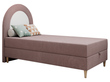 Łóżko młodzieżowe NEST 90x180 - H3 - różowy, struktura - topper T25