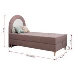 Łóżko młodzieżowe NEST 90x180 - H3 - różowy, struktura - topper T25