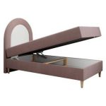 Łóżko młodzieżowe NEST 90x180 - H3 - różowy, struktura - topper T25