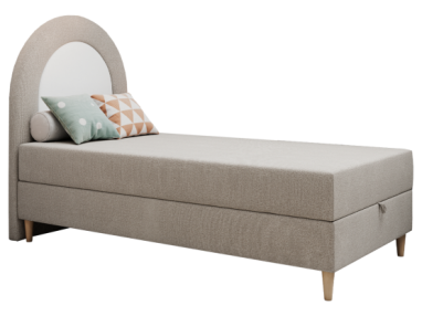 Łóżko młodzieżowe NEST 90x180 - H3 - beżowy, struktura - topper T25