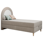 Łóżko młodzieżowe NEST 90x180 - H3 - beżowy, struktura - topper T25