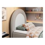 Łóżko młodzieżowe NEST 90x180 - H3 - beżowy, struktura - topper T25