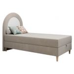 Łóżko młodzieżowe NEST 90x180 - H3 - beżowy, struktura - topper T25