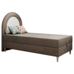 Łóżko młodzieżowe NEST 90x180 - H3 - brązowy, welwet - topper T25