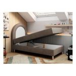 Łóżko młodzieżowe NEST 90x180 - H3 - brązowy, welwet - topper T25