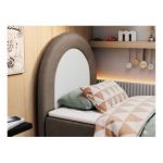 Łóżko młodzieżowe NEST 90x180 - H3 - brązowy, welwet - topper T25