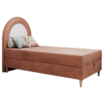 Łóżko młodzieżowe NEST 90x180 - H3 - różowy, welwet - topper T25