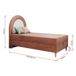 Łóżko młodzieżowe NEST 90x180 - H3 - różowy, welwet - topper T25