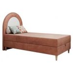 Łóżko młodzieżowe NEST 90x180 - H3 - różowy, welwet - topper T25