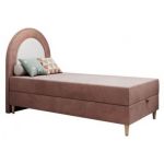 Łóżko młodzieżowe NEST 90x180 - H3 - różowy, welwet - topper T25