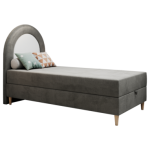 Łóżko młodzieżowe NEST 90x180 - H3 - ciemnoszary, welwet - topper T25