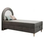 Łóżko młodzieżowe NEST 90x180 - H3 - ciemnoszary, welwet - topper T25