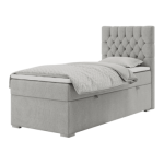 Łóżko kontynentalne PERA 90x200 - H3 - jasnoszary, struktura - strona prawa