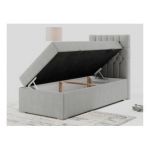 Łóżko kontynentalne PERA 90x200 - H3 - jasnoszary, struktura - strona prawa