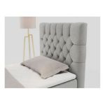 Łóżko kontynentalne PERA 90x200 - H3 - jasnoszary, struktura - strona prawa