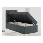 Łóżko kontynentalne PERA 90x200 - H3 - ciemnoszary, struktura - strona lewa