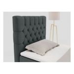 Łóżko kontynentalne PERA 90x200 - H3 - ciemnoszary, struktura - strona lewa