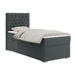 Łóżko kontynentalne PERA 90x200 - H3 - ciemnoszary, struktura - strona lewa