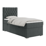 Łóżko kontynentalne PERA 90x200 - H4 - ciemnoszary, struktura - strona lewa