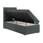 Łóżko kontynentalne PERA 90x200 - H4 - ciemnoszary, struktura - strona lewa