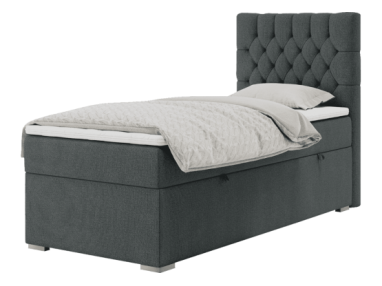 Łóżko kontynentalne PERA 90x200 - H3 - ciemnoszary, struktura - strona prawa