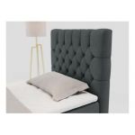 Łóżko kontynentalne PERA 90x200 - H3 - ciemnoszary, struktura - strona prawa