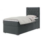 Łóżko kontynentalne PERA 90x200 - H3 - ciemnoszary, struktura - strona prawa