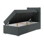 Łóżko kontynentalne PERA 90x200 - H3 - ciemnoszary, struktura - strona prawa