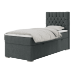 Łóżko kontynentalne PERA 90x200 - H4 - ciemnoszary, struktura - strona prawa