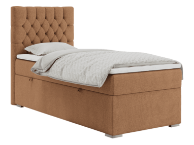 Łóżko kontynentalne PERA 90x200 - H3 - pomarańczowy, struktura - strona lewa