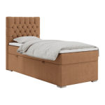 Łóżko kontynentalne PERA 90x200 - H3 - pomarańczowy, struktura - strona lewa