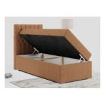 Łóżko kontynentalne PERA 90x200 - H3 - pomarańczowy, struktura - strona lewa