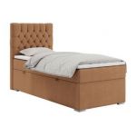 Łóżko kontynentalne PERA 90x200 - H3 - pomarańczowy, struktura - strona lewa