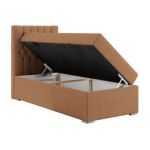 Łóżko kontynentalne PERA 90x200 - H3 - pomarańczowy, struktura - strona lewa