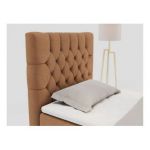 Łóżko kontynentalne PERA 90x200 - H4 - pomarańczowy, struktura - strona lewa