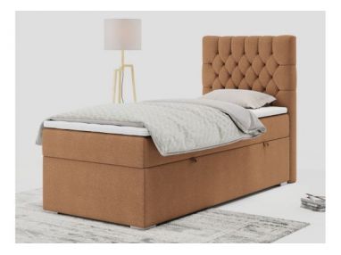 Łóżko kontynentalne PERA 90x200 - H3 - pomarańczowy, struktura - strona prawa