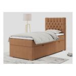 Łóżko kontynentalne PERA 90x200 - H4 - pomarańczowy, struktura - strona prawa